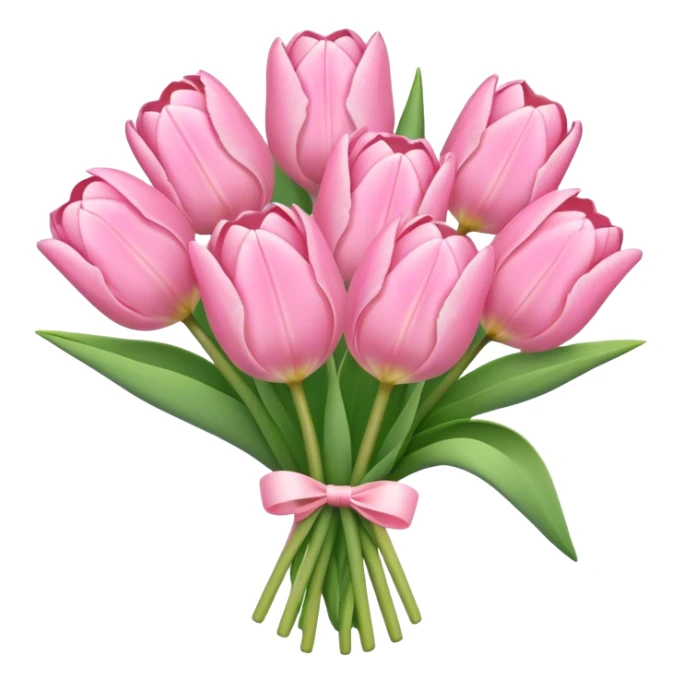 pastel pink tulip flower bouquet sticker