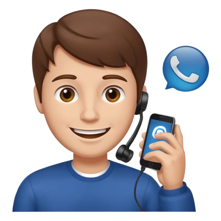 man with brown hair sending a voice message on the phone sticker