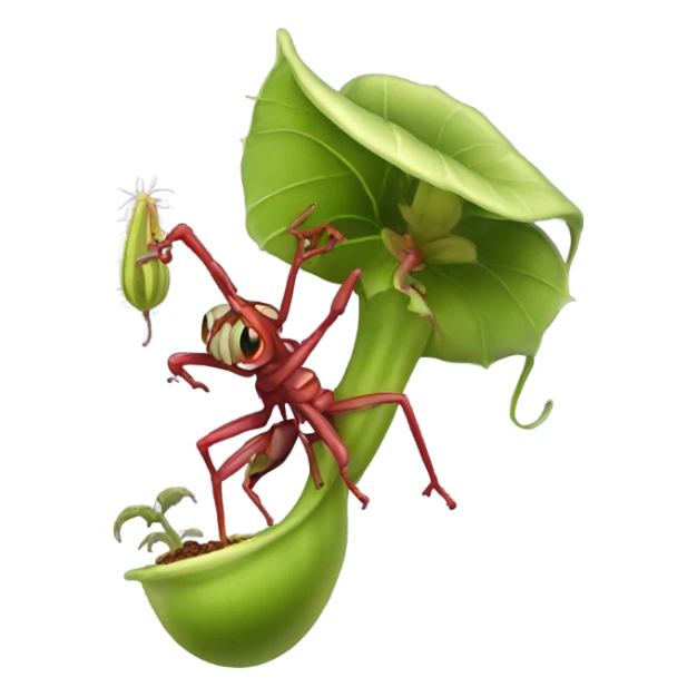 A carnivor plant eating an insect  sticker