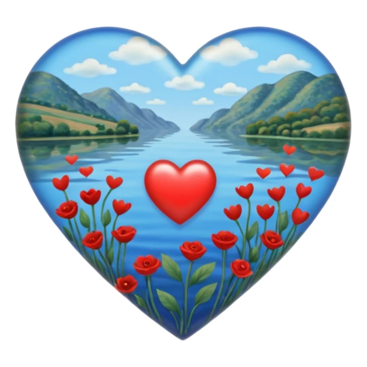 Cuore che ricorda un opera d arte di monet, un po’ più pallido e con più azzurrino  sticker