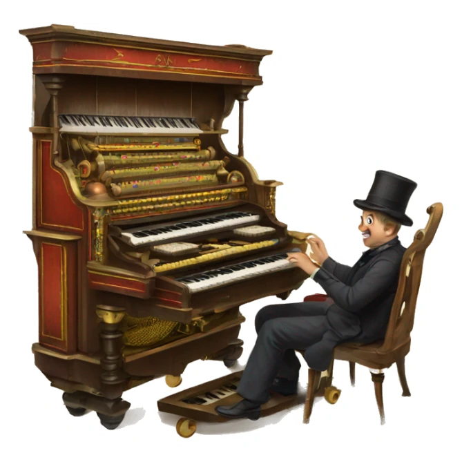 19th century travelling calliope steam organ sticker