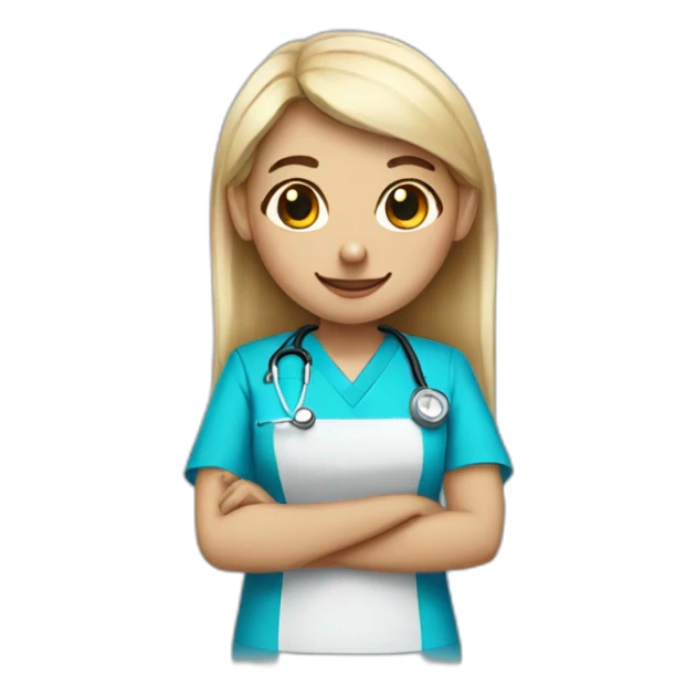 nurse elf with blue scrubs sticker