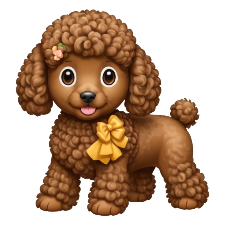 pudel brązowy sticker