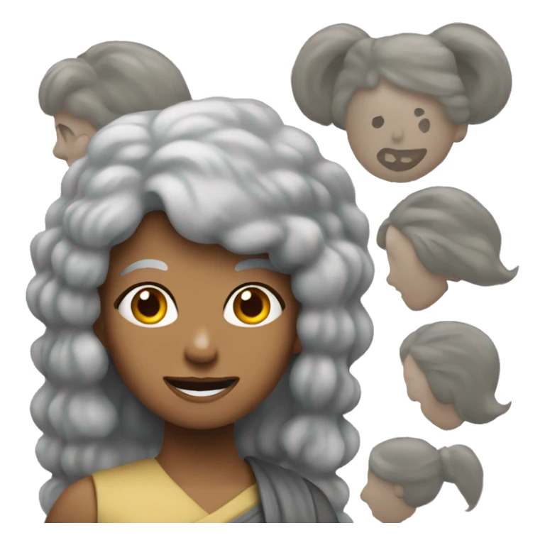 Woman with kong mose and grey hair sticker