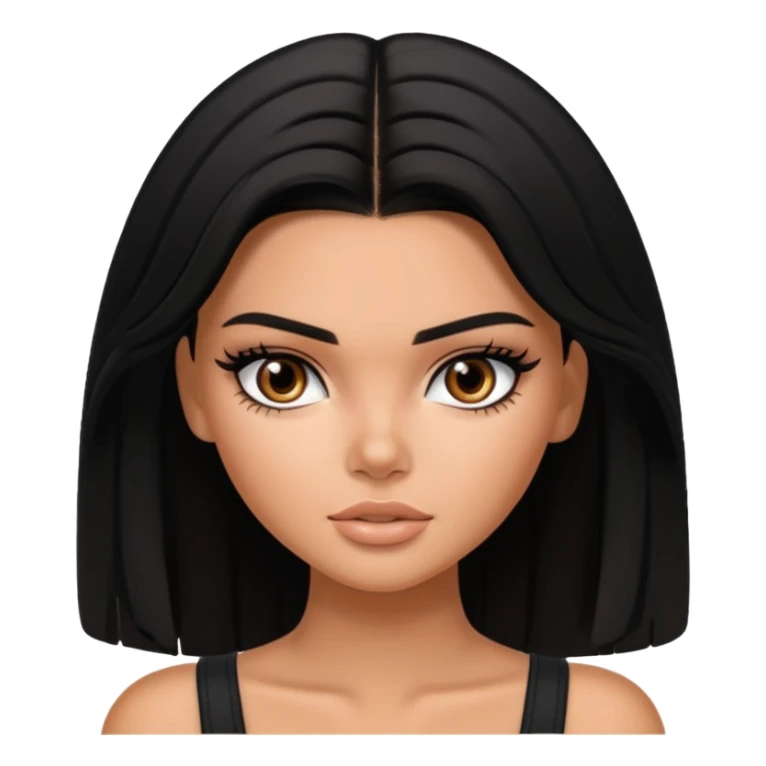 kendall jenner as pretty bratz baddie, black hair sticker