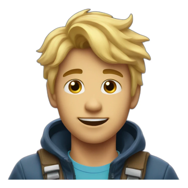 boy with blond hair in hyperspace mountain sticker