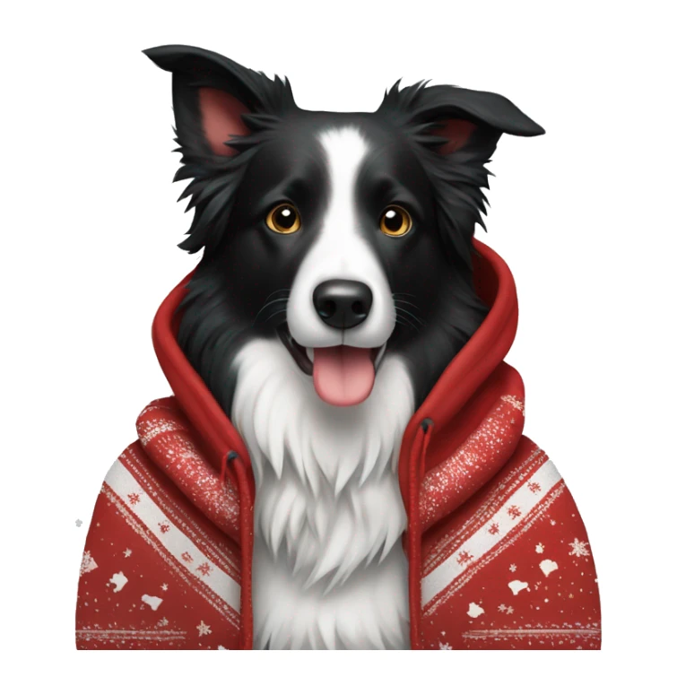 Border Collie with christmas hoddie sticker