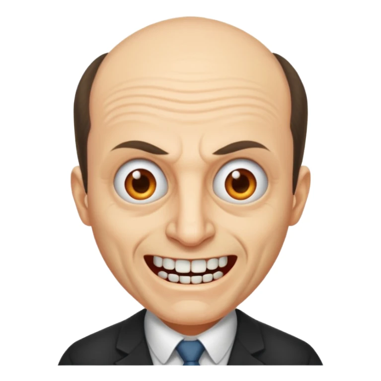 Insane professor with bad teeth receding hairline sticker