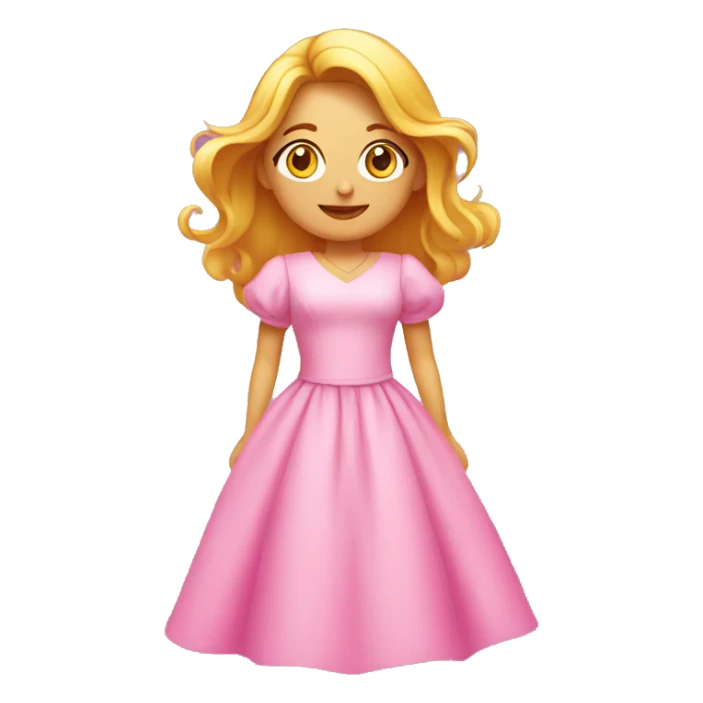 Mujer en la feria con un vestido rosa  sticker