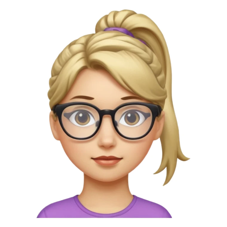 Ponytail Girl with Glasses sticker