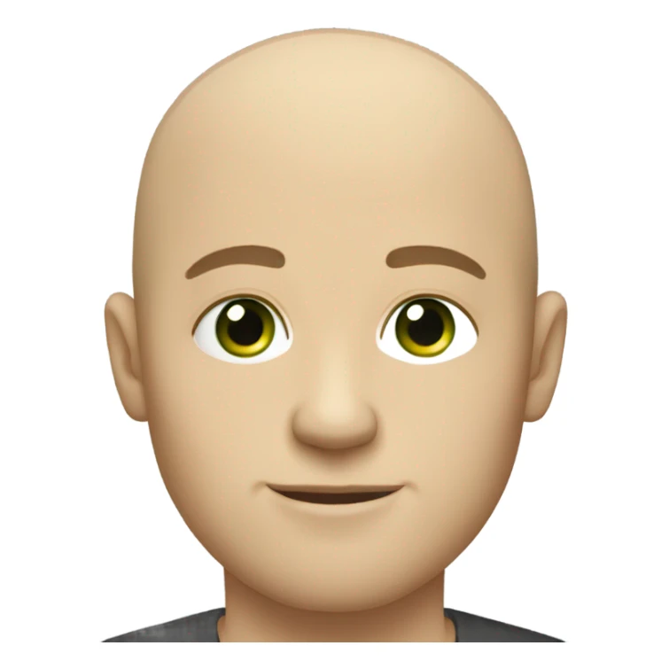light skinned Caucasian bald male, green eyes, unshaven sticker
