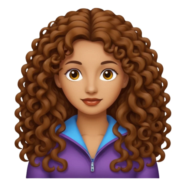 Mujer piel canela y pelo rizado largo  sticker