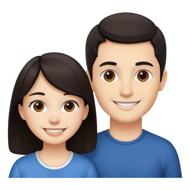 Brother ans sister, white skin, dark hair sticker