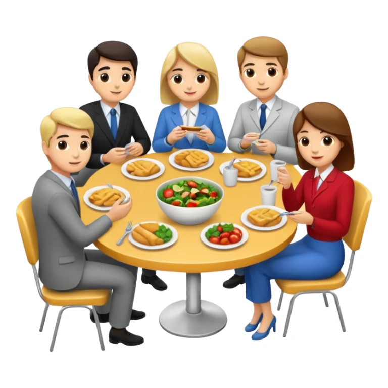 group of colleagues having lunch together sticker
