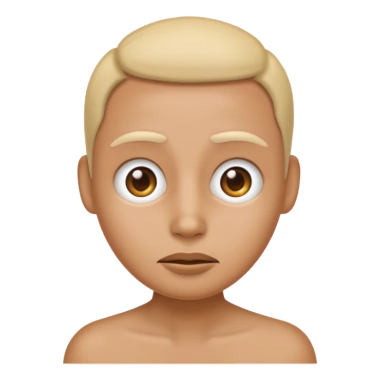 emoji with *NO* eyebrows staring into your soul  sticker