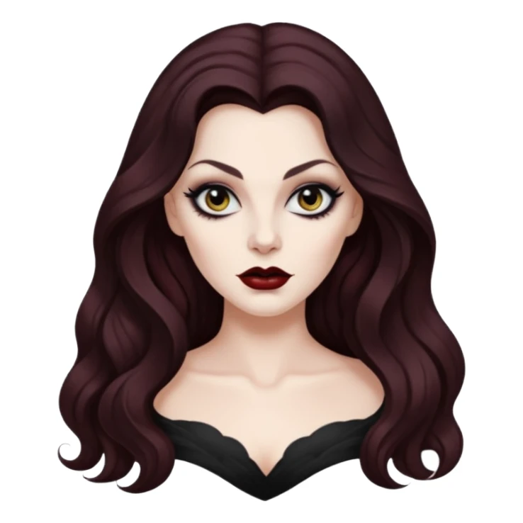 vampira cabelo ondulado longo marrom legal sticker