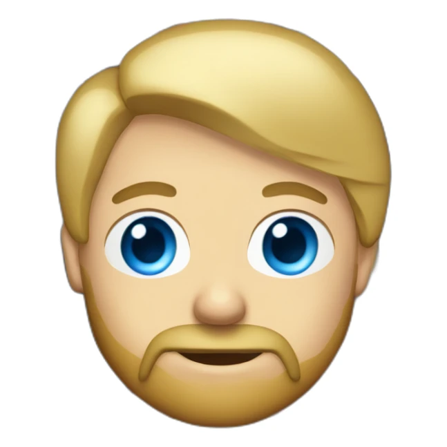 Blond bearded blue eyes with computer in a box sticker