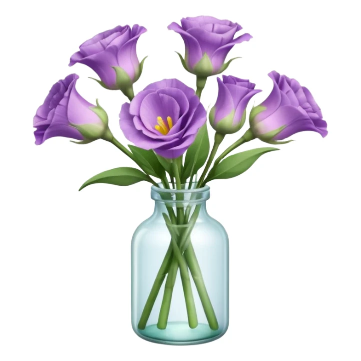 bouquet of realistic eustoma 11 in a bottle sticker