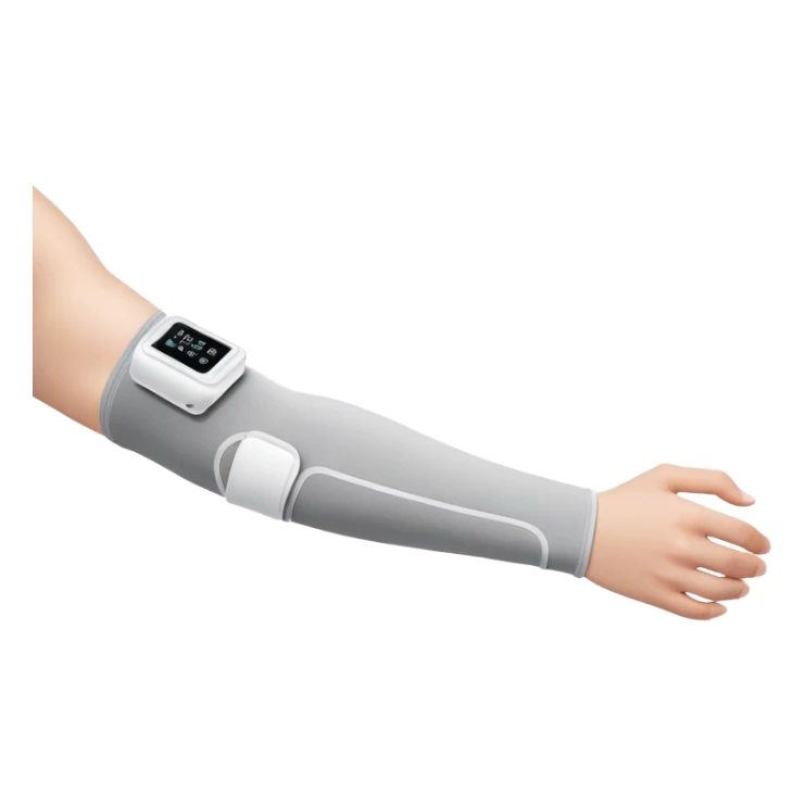 Rollable electronic sleeve for elbow joint therapy and monitoring sticker