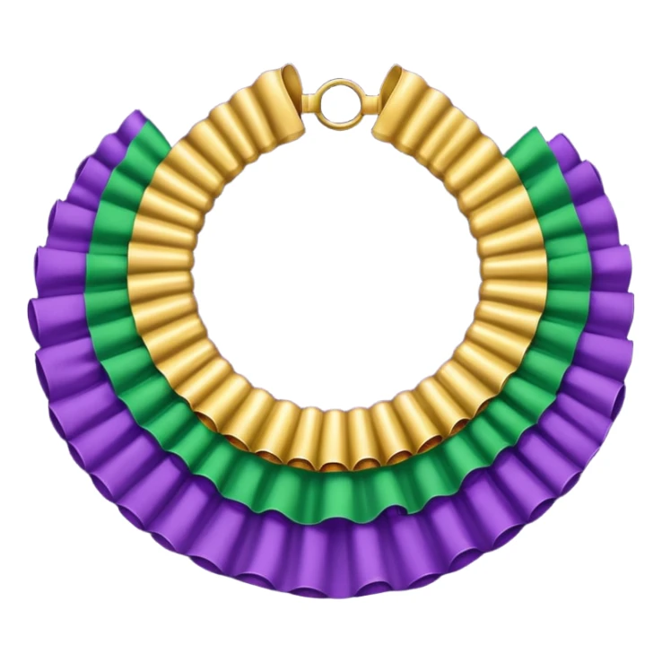 Mardi Gras collar with purple, green, and gold ruffles sticker