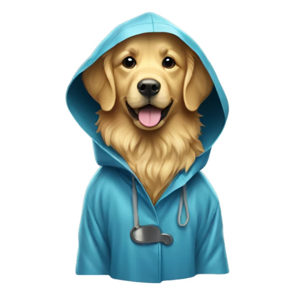 Golden Retriever wearing a Raincoat sticker