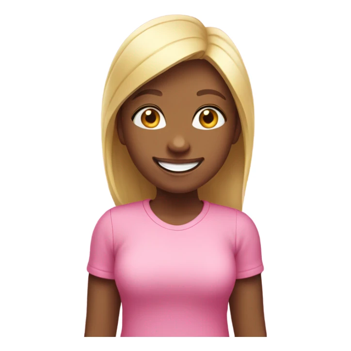 smiling girl in pink shirt sticker