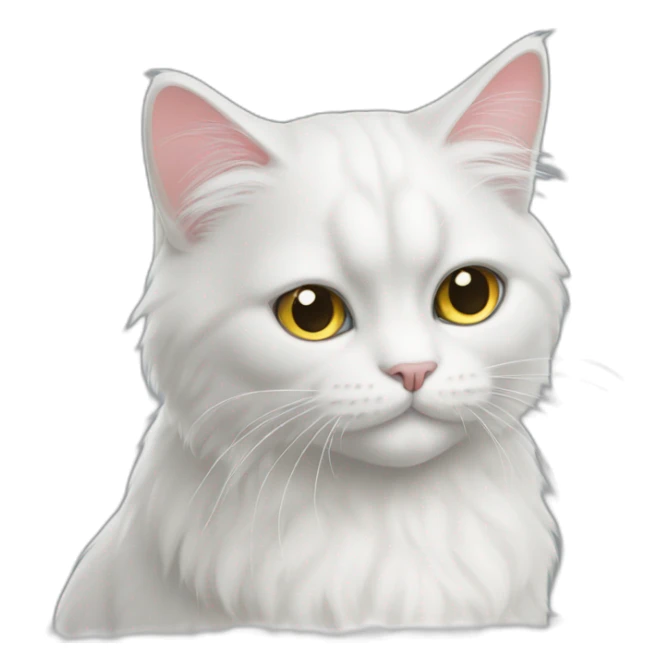 Persian white cat who’s ears and tail are grey  sticker