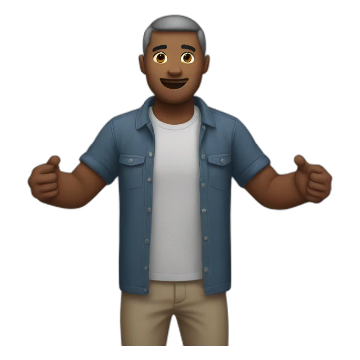 man holding his arms out  sticker