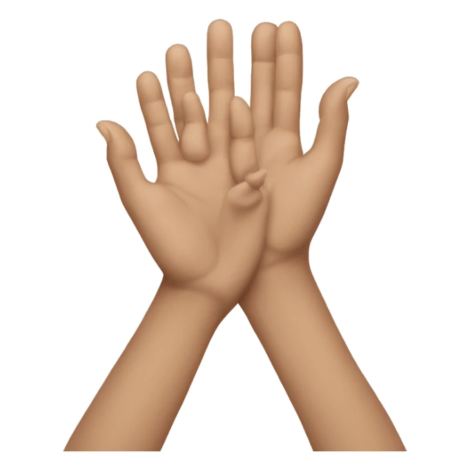 a person who crosses his or her hands to make an X sticker