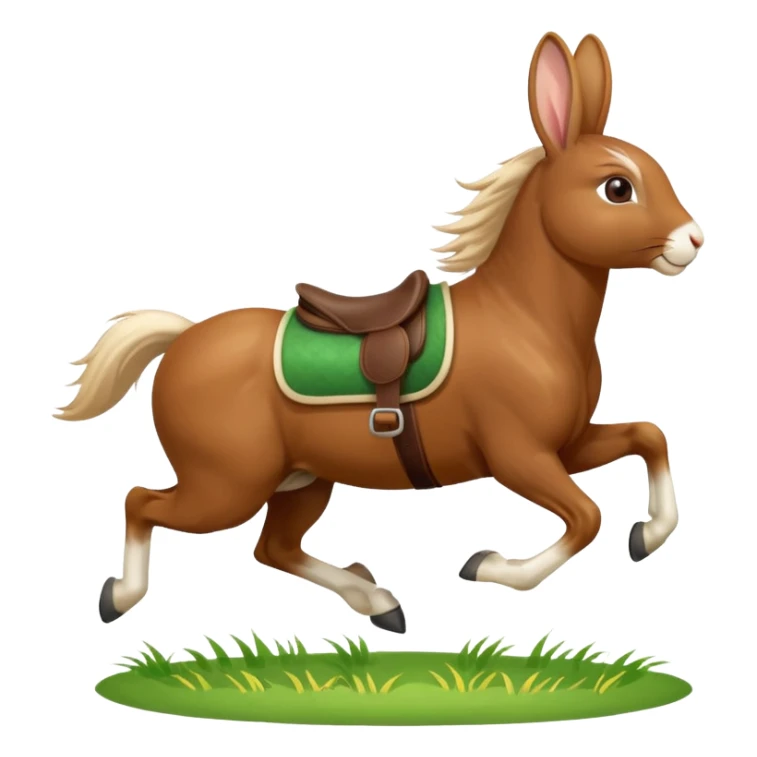 Exciting rabbit galloping on the back of a horse sticker