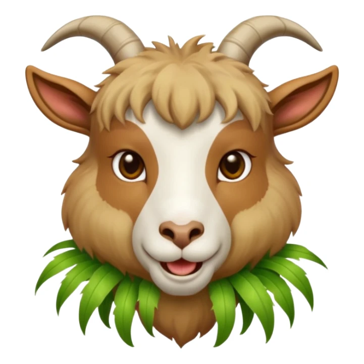goat with grass in his mouth sticker