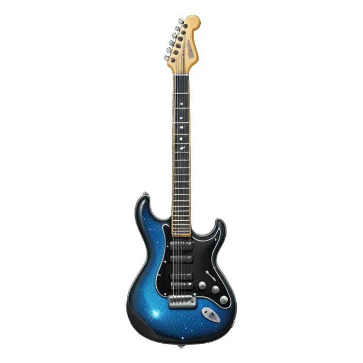a veryyyyyy very sparkly all black electric guitar sticker