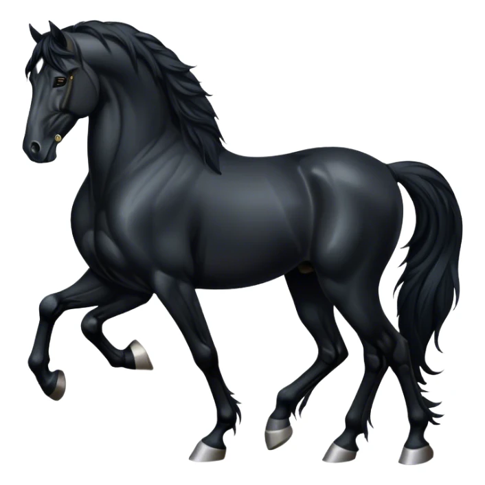 Fully black Friesian horse sticker