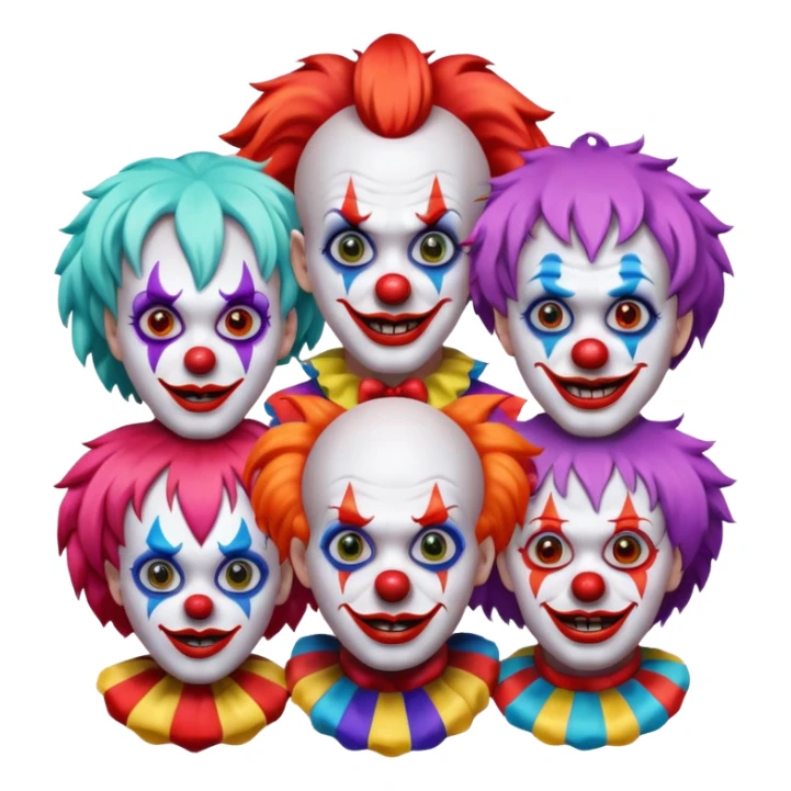 group of scary clowns sticker