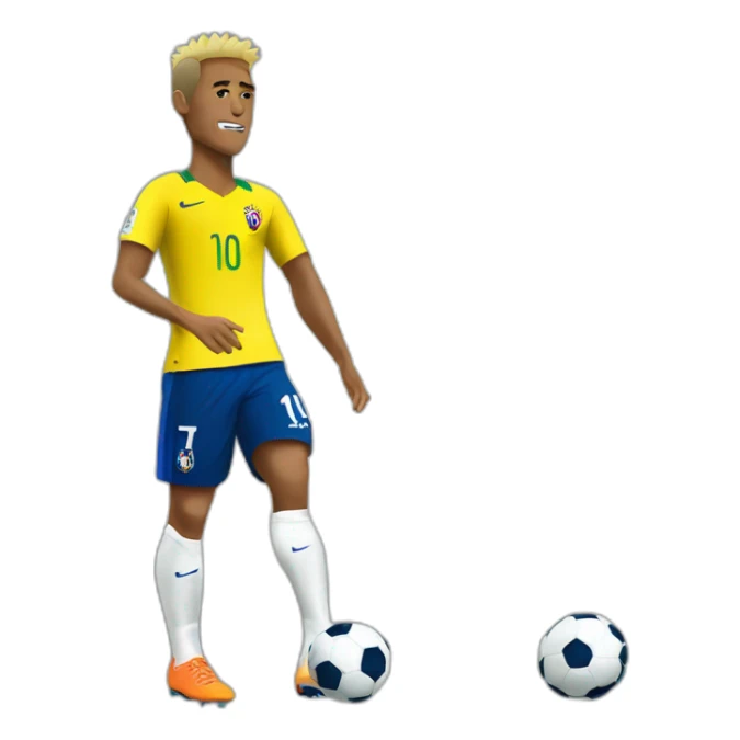 Neymar with a left leg injury sticker