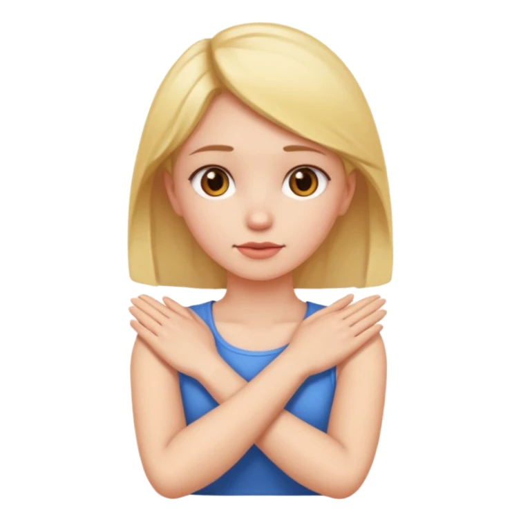 Arms crossed holding neck girl  sticker