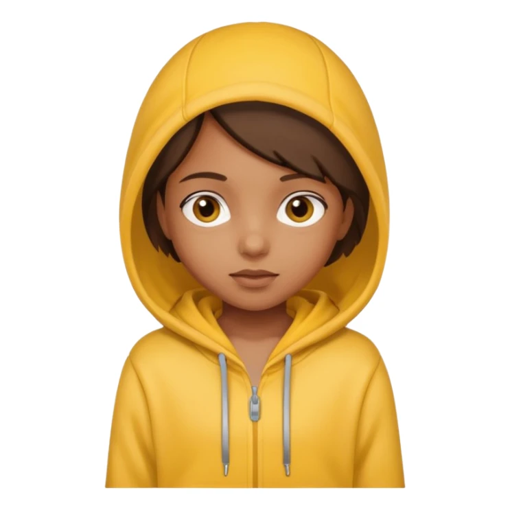brown girl kid in yellow hoodie sticker