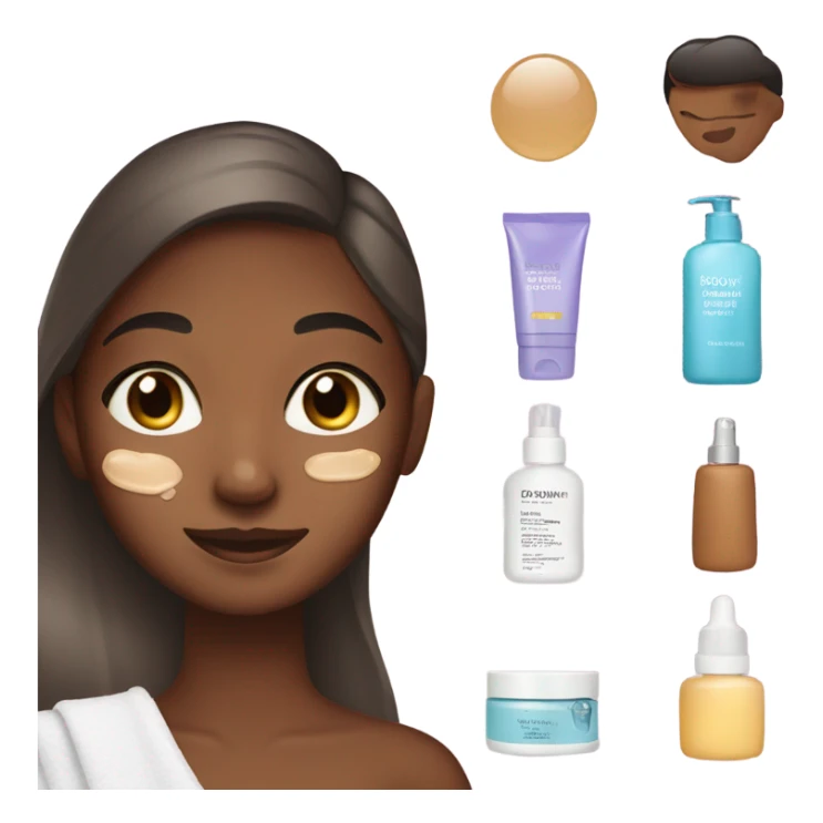 Brown skin girl doing skincare sticker