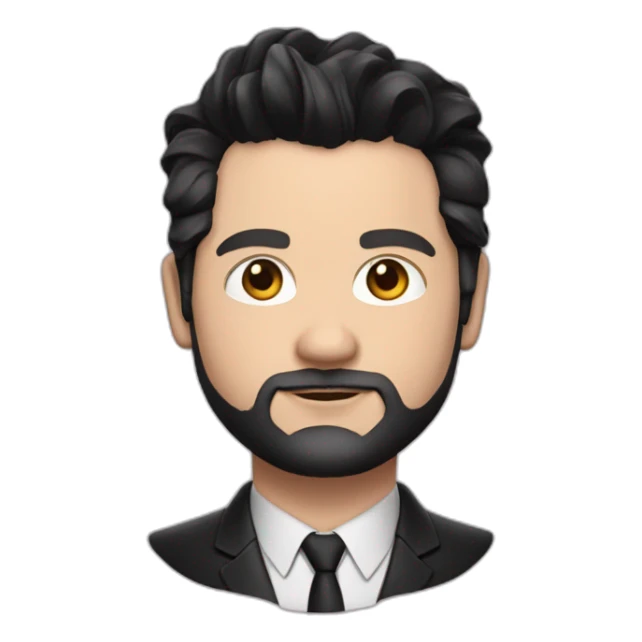 Paul Walter Hauser slicked back black hair suit sticker