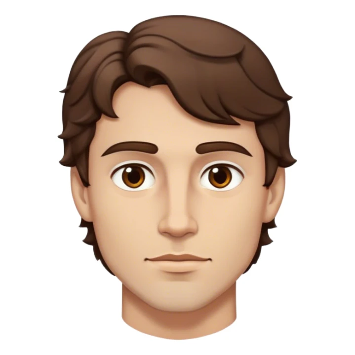 lord with short wavy brown hair, deep brown eyes, strong jawline sticker