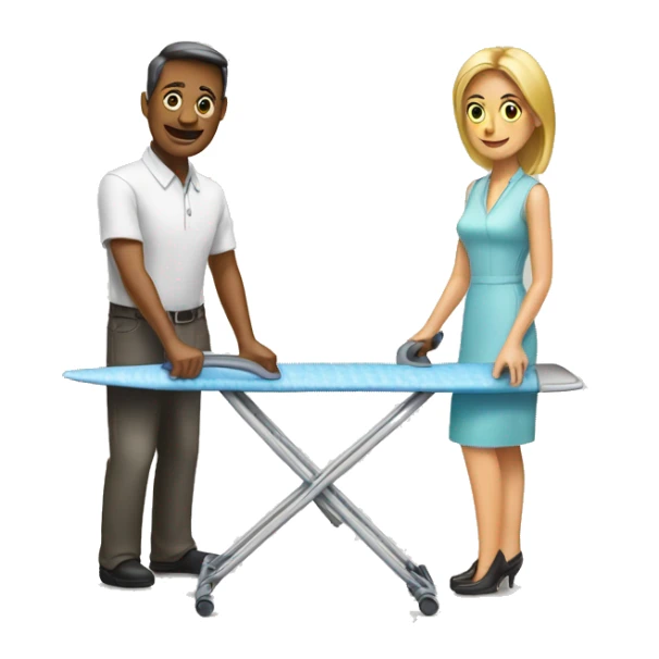  ironing board couple man woman sticker