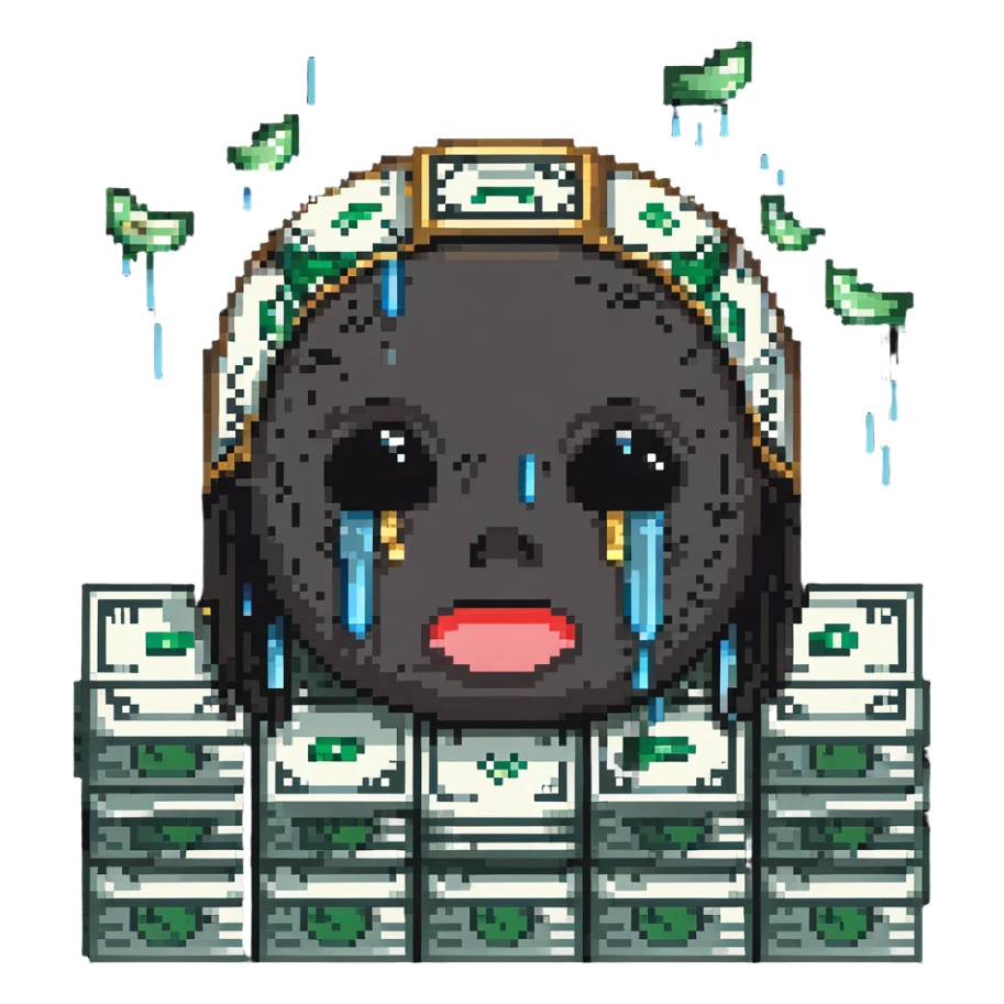 crying emoji with a lot money sticker