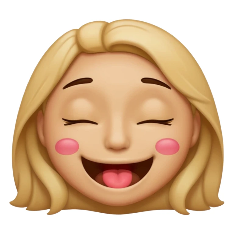 Emoji with closed eyes and biting lip, air humping sticker
