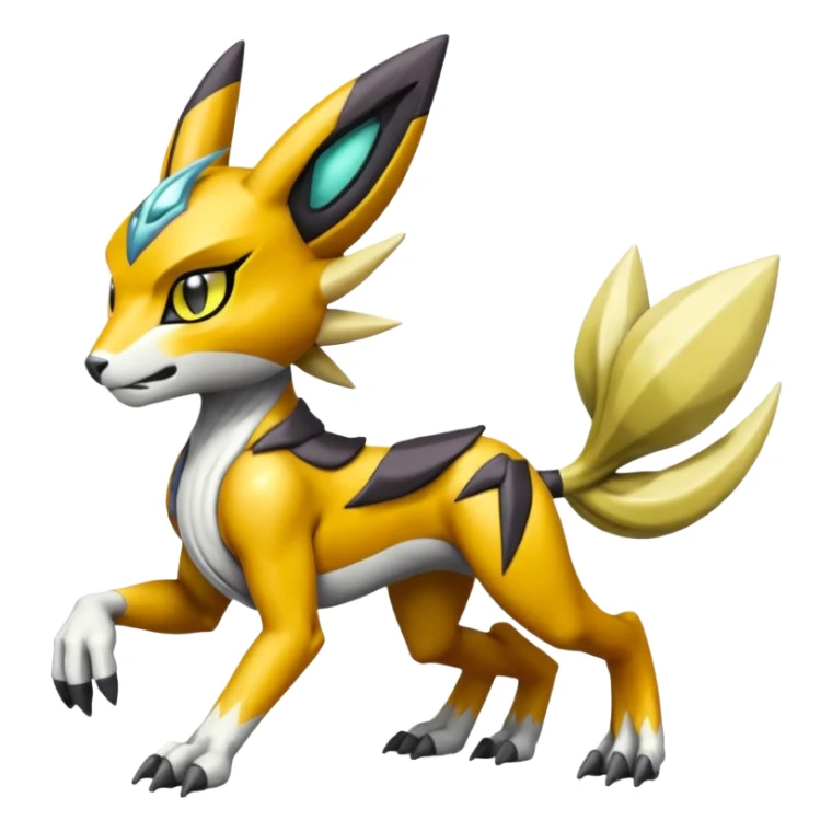 Meloetta-Renamon-Wargreymon-Protogen-Pokémon-Digimon-Fakémon-fusion-hybrid-creature sticker