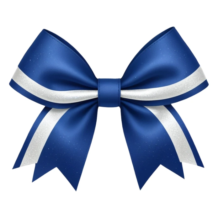 navy cheer bow with a white glittery G on the bottom right  sticker