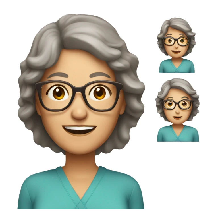 Older women with brown hair and glasses sticker