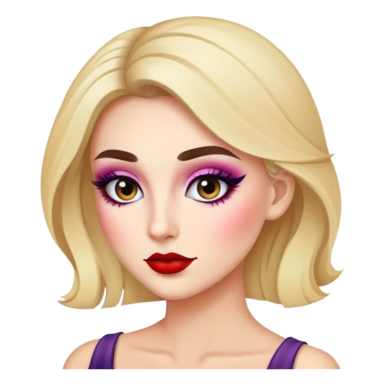 Woman with a lot of makeup  sticker