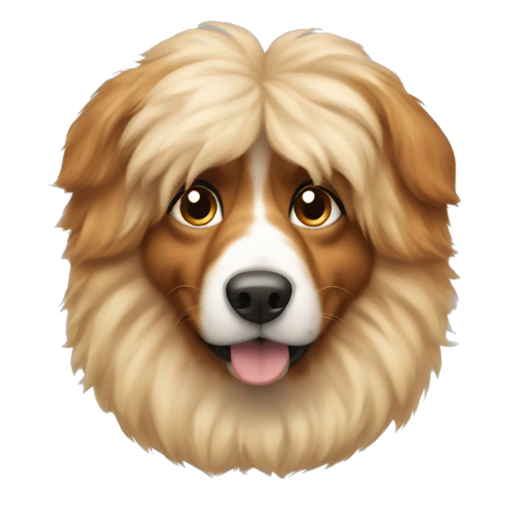 fluffy red/blonde-haired long fur kokoni greek dog  sticker