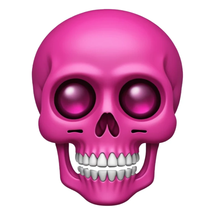 small 2D fuchsia-colored full skeleton emoticon symbol style sticker