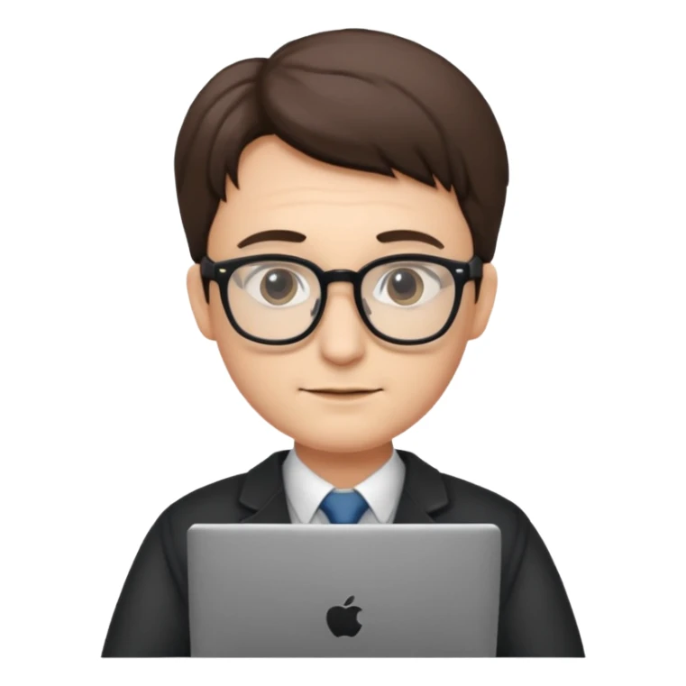 un profesor que este parado con sus lentes y su laptop sticker